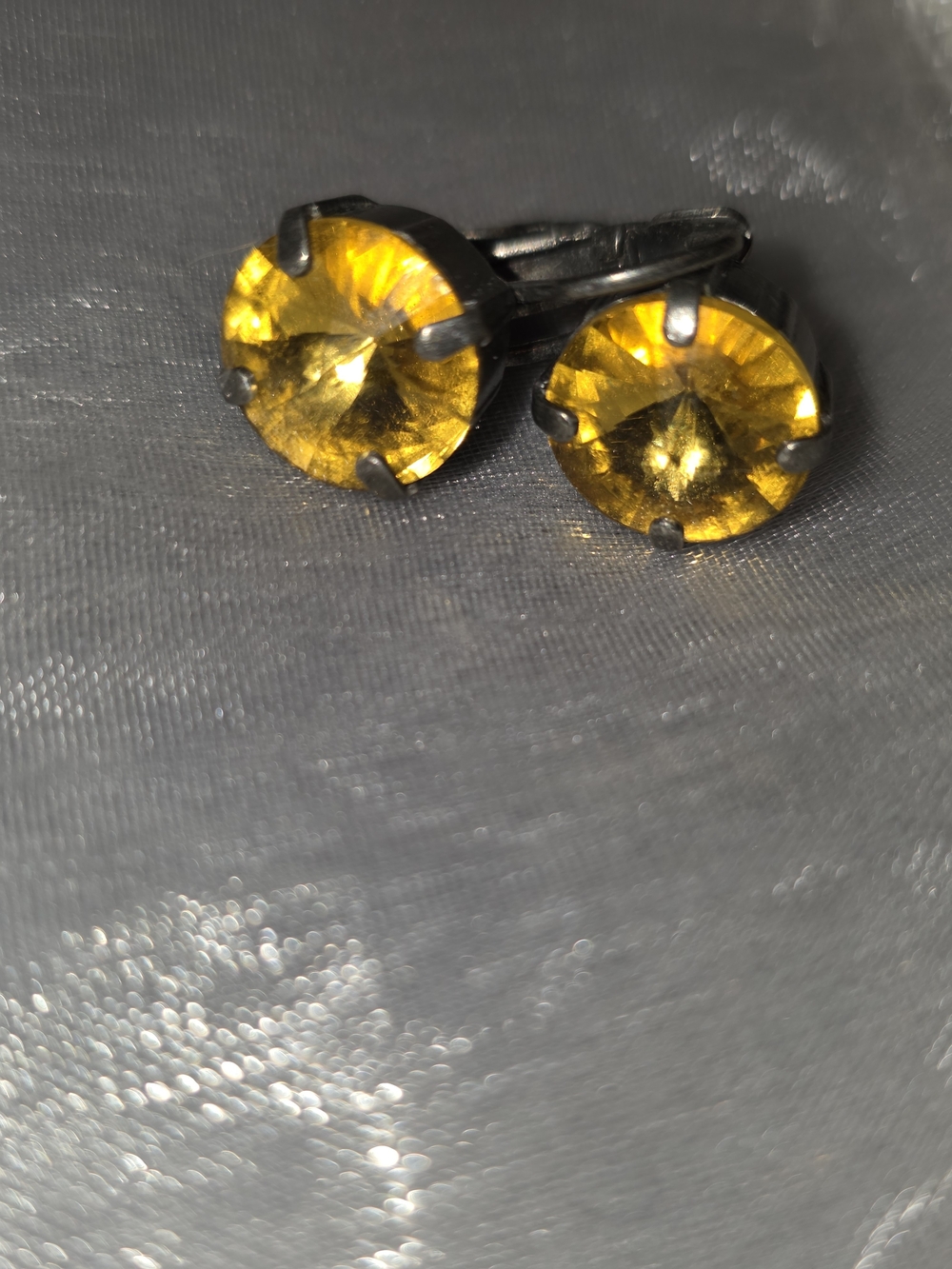 Sabika Yellow Crystal Stud Earrings